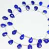 Beads, Lapis (natural), 8-12mm hand-cut faceted Pear,  A grade, Mohs hardness 5-6. Sold per 11 Beads Royal Blue color beads. Lapis lazuli is a deep blue with a touch of purple and flecks of iron pyrite. Lapis consists of Lapis (blue, calcite (white streaks) and silver flakes of pyrite. Deep blue color gemstones are of best kind. 
